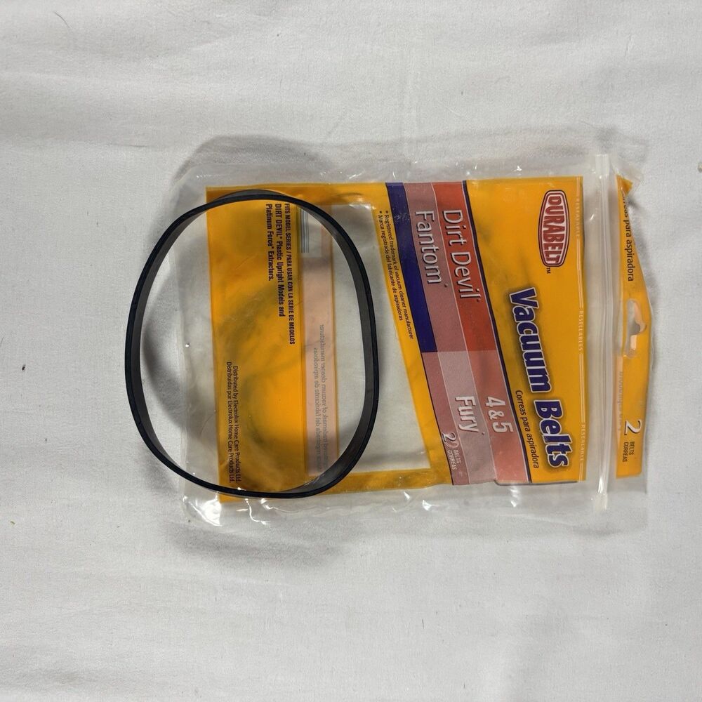 Durabelt Vacuum Belts 2-Pack Dirt Devil Fantom Fury Style 4/5.  1 Belt